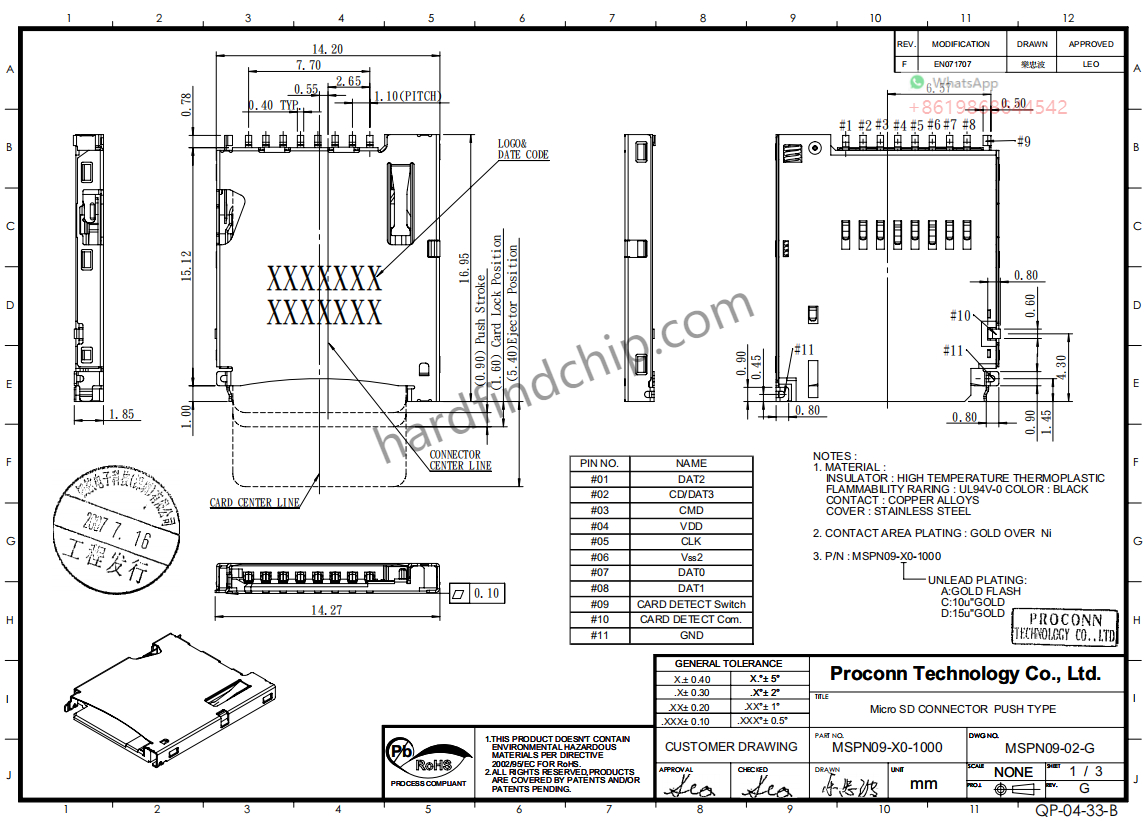 MSPN09-X0-1000 Proconn  ,MSPN09-X0-1000 datasheet