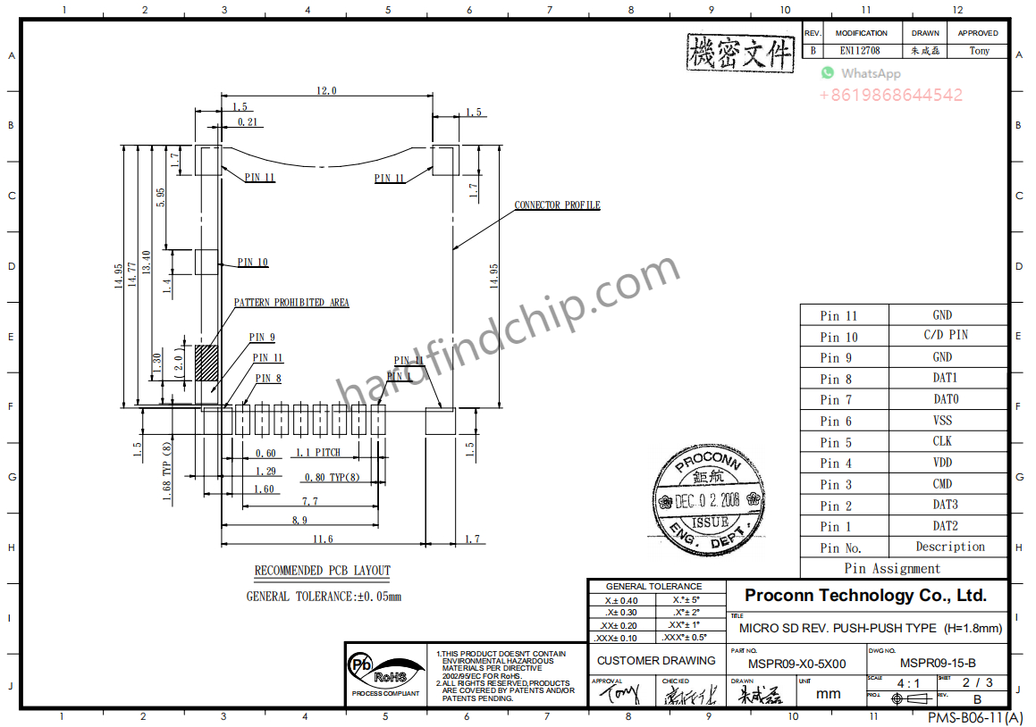 MSPR09-X0-5X00 Proconn ,MSPR09-X0-5X00 datasheet