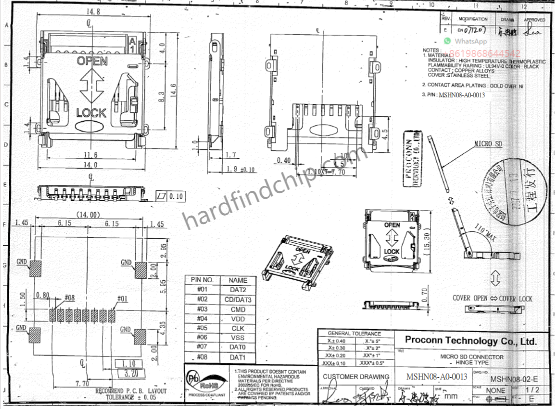 MSHN08-A0-0013 Proconn ,MSHN08-A0-0013 datasheet