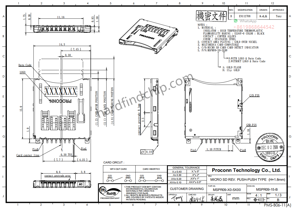 MSPR09-X0-5X00 Proconn ,MSPR09-X0-5X00 datasheet