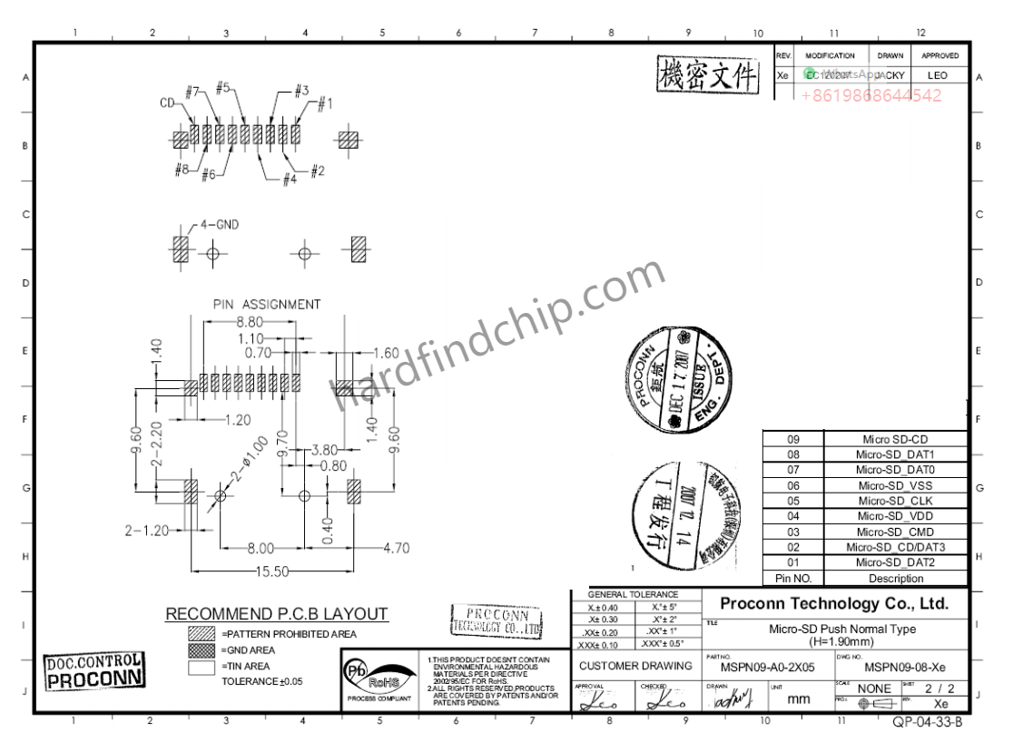 MSPN09-A0-2X05 Proconn ,MSPN09-A0-2X05 datasheet