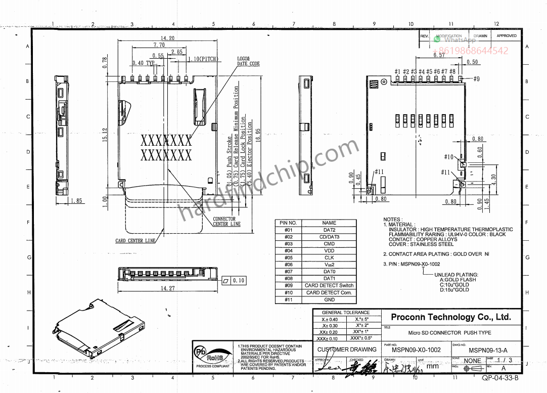 MSPN09-X0-1002 Proconn ,MSPN09-X0-1002 datasheet