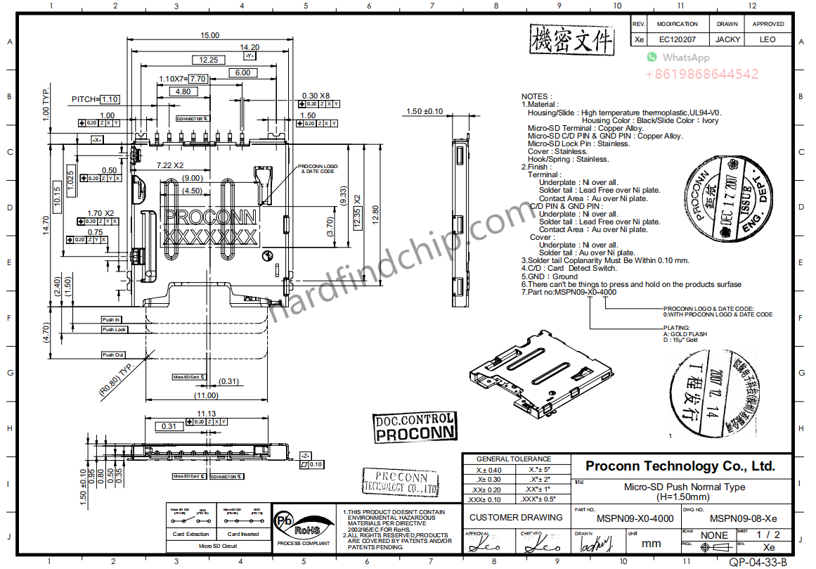 MSPN09-X0-4000 Proconn ,MSPN09-X0-4000 datasheet