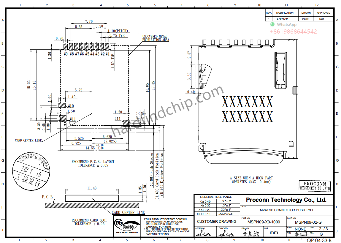 MSPN09-X0-1000 Proconn  ,MSPN09-X0-1000 datasheet