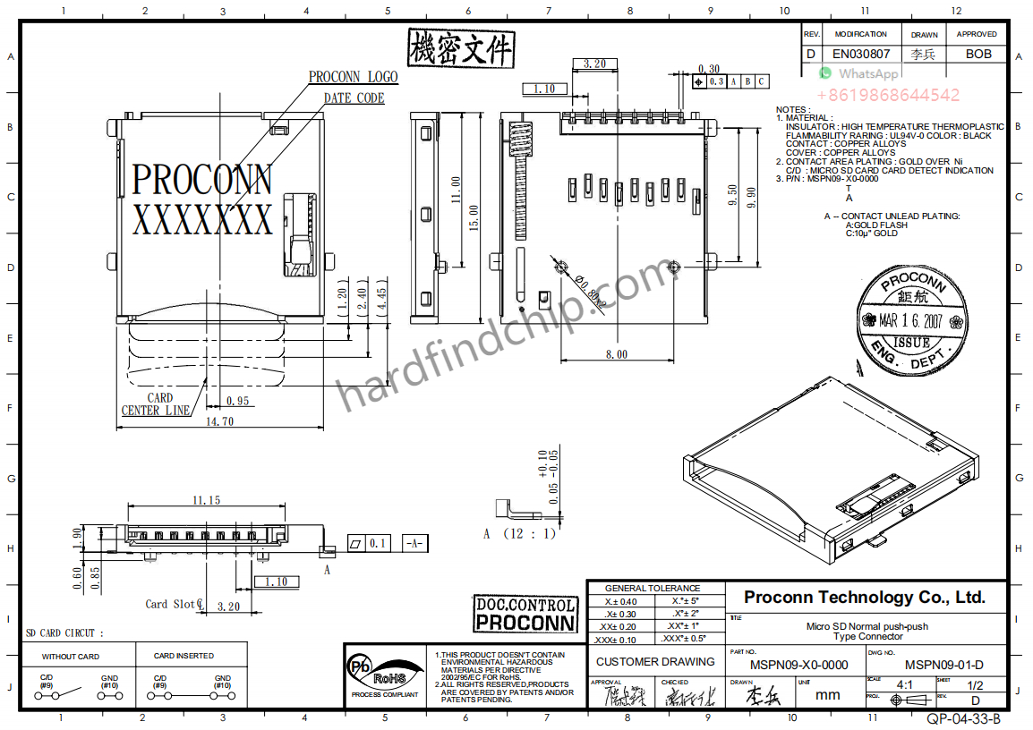 MSPN09-X0-0000 Proconn ,MSPN09-X0-0000 datasheet